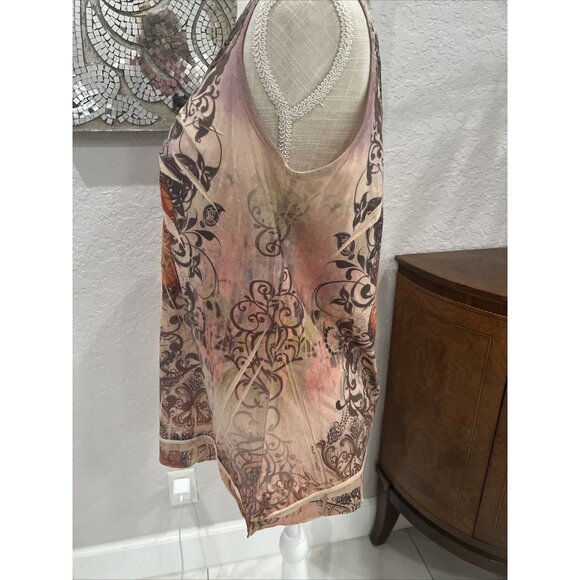 Womens Unity World Wear Petite Sleeveless Butterfly Print Top PL - Picture 5 of 8